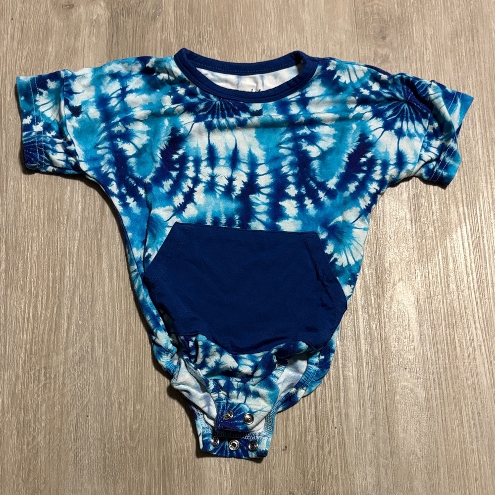 Ploom Baby Kids Blue Tie-Dye Bodysuit‎